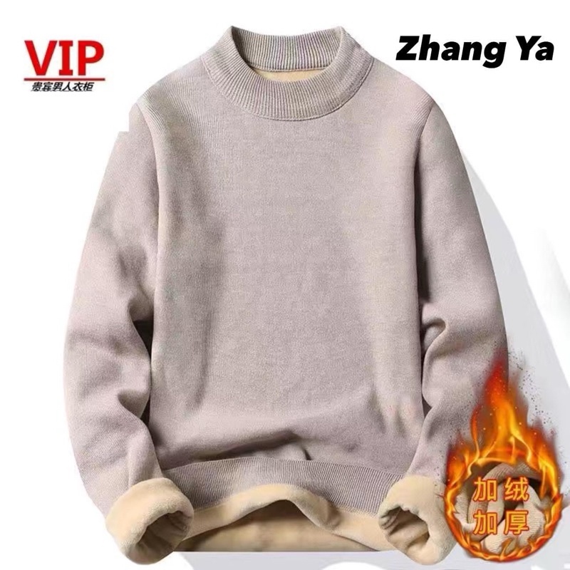 Zhang Ya Áo Len Nam cổ 3 phân Lót Lông Nam Săn SALE Hàng Xịn Quảng Châu Loại 1 Dày Mềm Ấm Mùa Đông Săn sale Giá Rẻ