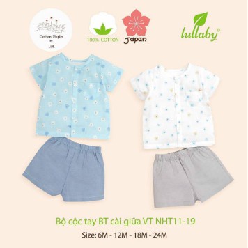 Lullaby-Bộ cộc tay bé trai Cài Giữa VT NHT11-19