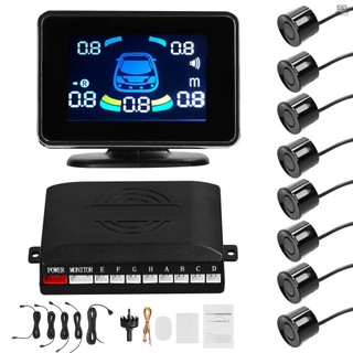 Bộ cảm biến đỗ xe trước sau cho xe hơi kèm 8 cảm biến khoảng cách lcd displ lm109