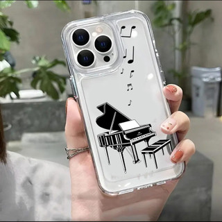 Ốp Điện Thoại Trong Suốt Hình Đàn Piano Cho Iphone 15 14 13 12 11 Pro Max Note Xs 6 7 8 Plus Ip11 Ip15 Ip14 Pro Max 11