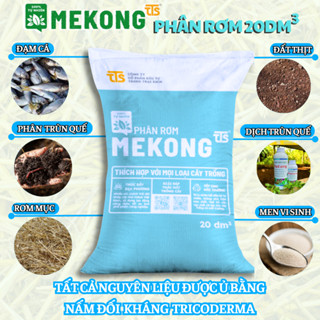  Giá thể phân Rơm trộn sẵn  bao 20dm3  MEKONG TTS - Đất sạch hữu cơ dinh dưỡng toàn diện trồng rau sạch tại nhà 
