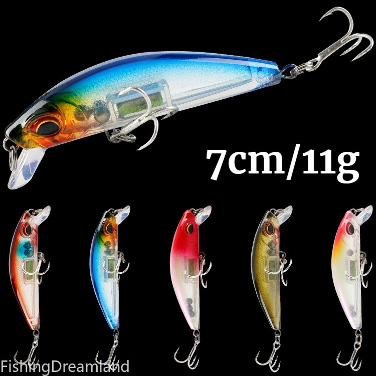 5 màu Mồi Bionic Minnow chìm với khối chì Móc khe máu Minnow Mồi giả Bionic Mồi câu cá