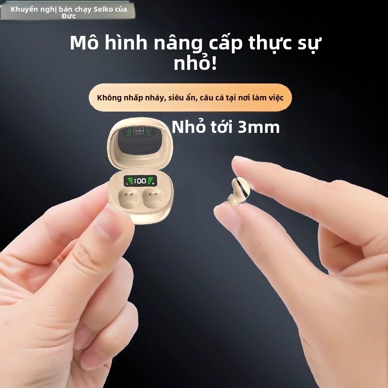 Tai nghe Bluetooth không dây siêu nhỏ, siêu mỏng, thoải mái khi ngủ bên, pin siêu bền, giảm tiếng ồn, độ trễ siêu thấp