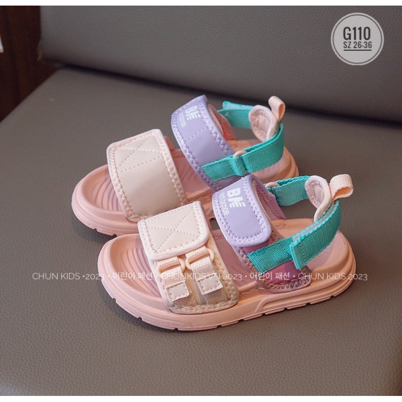 G110- DÉP sandal phối 3 màu phong cách thời trang mới AB men acnbe cho Bé