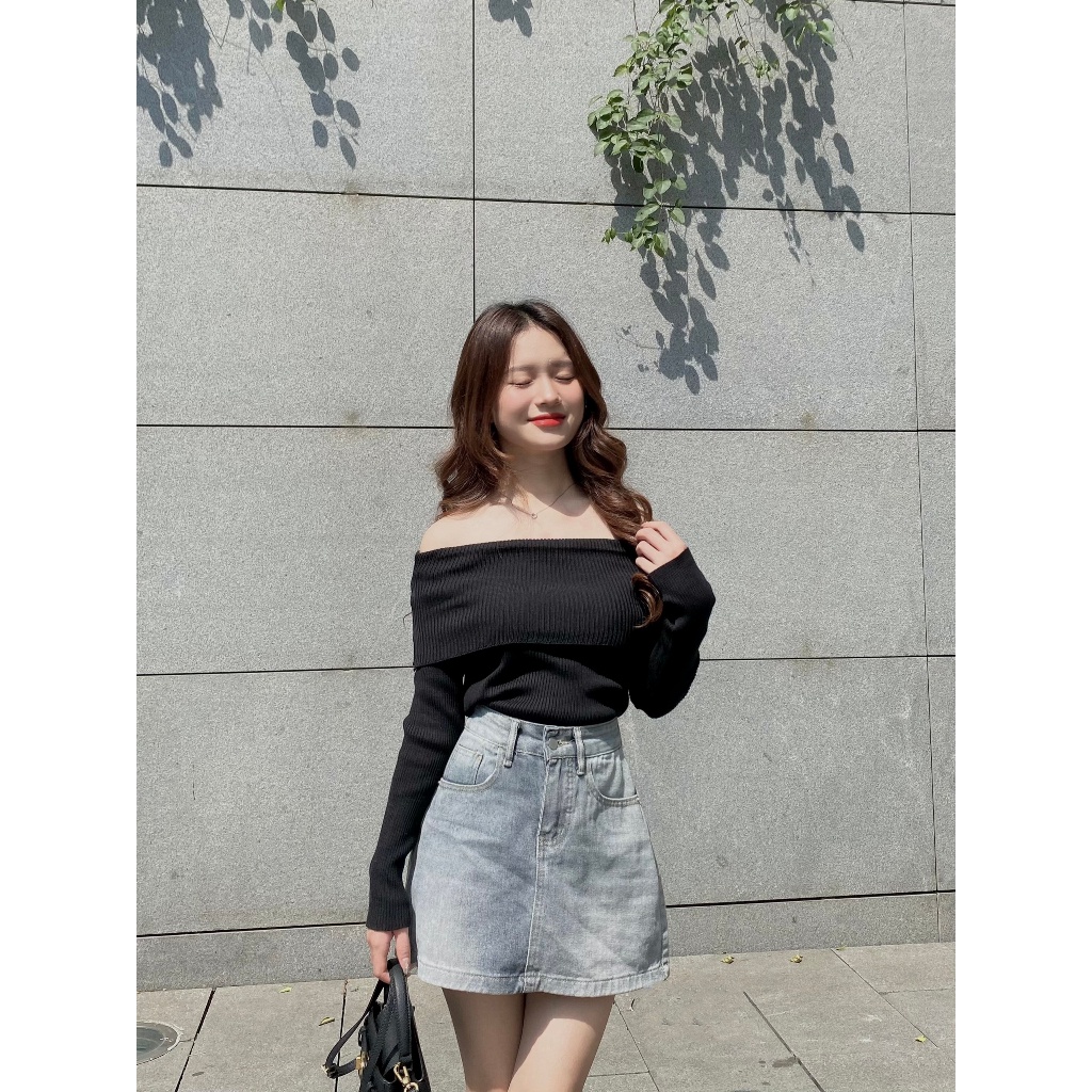 ÁO LEN GÂN tăm nữ dày dặn trễ vai - . - AolentrevaiA95_P6K13