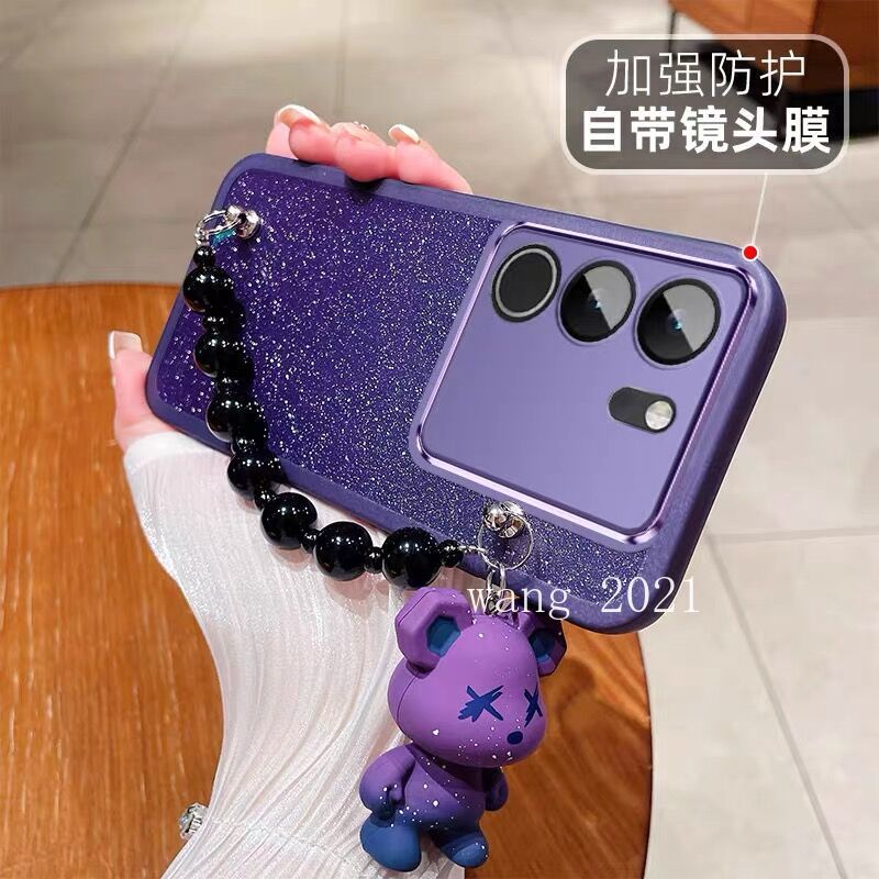 Ốp Điện Thoại Silicon Lấp Lánh Thời Trang Có Ngăn Đựng Thẻ Cho vivo v29 5g vivo v29e v29 pro y27 y78 y36 5g 4g