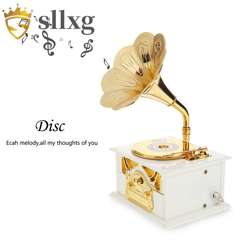 Hộp Nhạc Hình Máy Hát Đĩa phonograph Bằng Gỗ Phong Cách vintage Sáng Tạo Dùng Làm Quà Tặng Sinh Nhật / Giáng Sinh