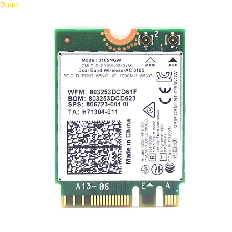 Thẻ wifi dusur 3165ngw 600mbps bt4 0 ngff 3165 802 11ac Chất Lượng Cao