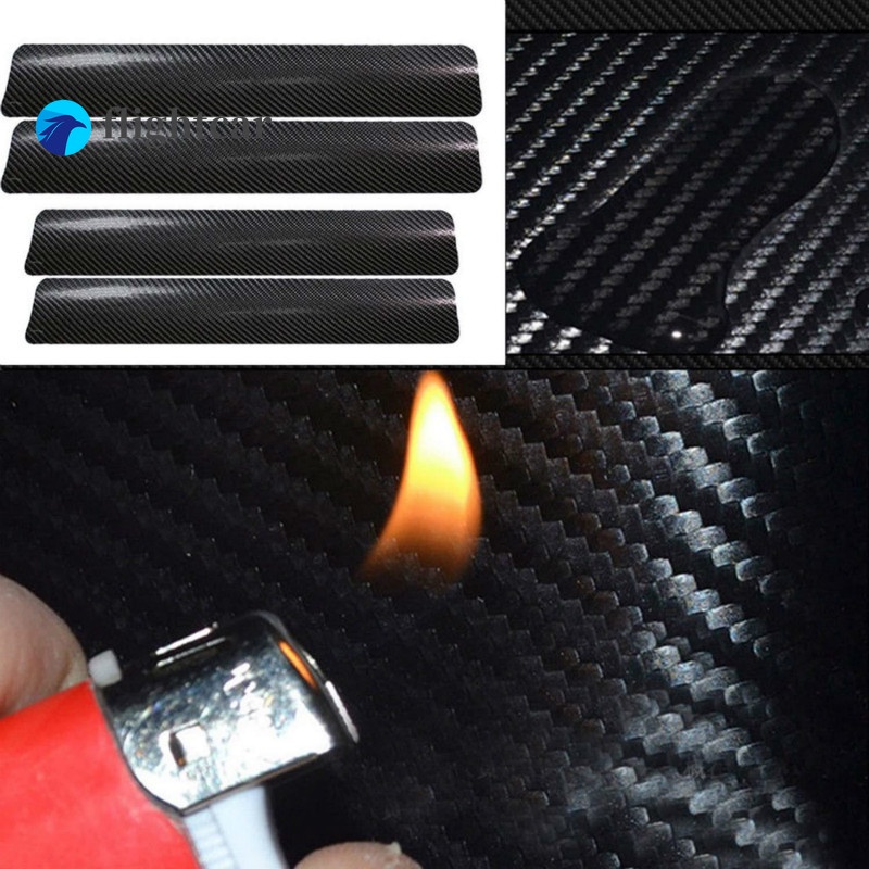 Miếng Dán Sợi carbon Màu Đen Chống Trầy Xước Bảo Vệ Cửa Xe Hơi