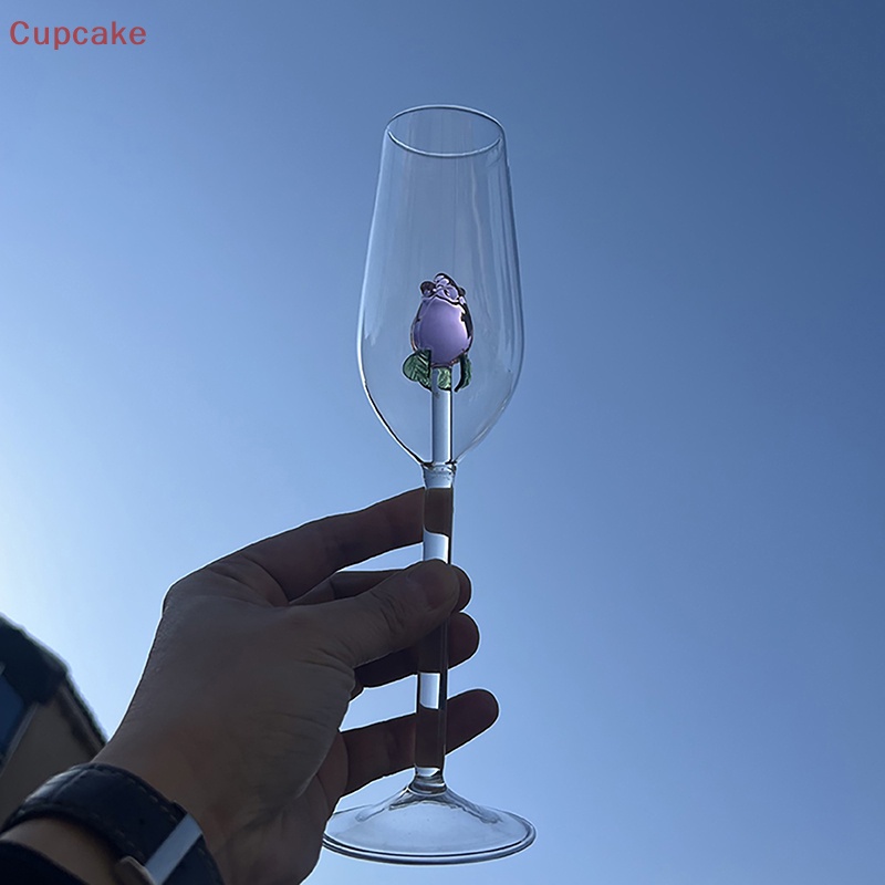 Ly Thủy Tinh Uống Rượu Sâm Panh Màu Hồng 3d Sáng Tạo Làm Quà Tặng erw