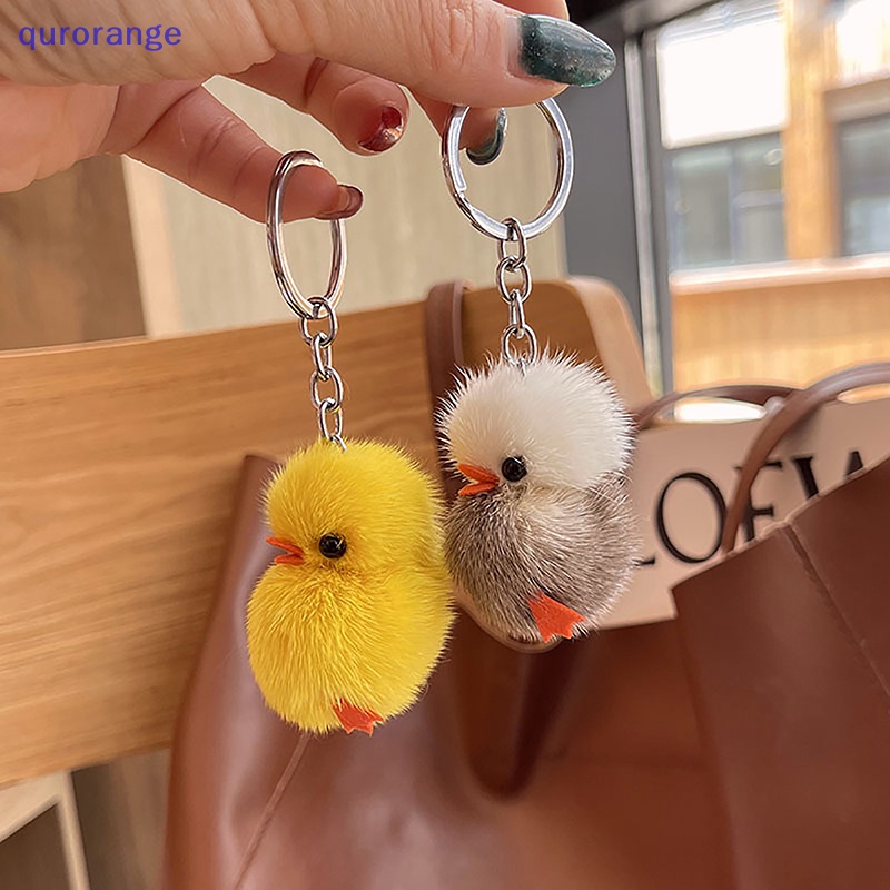 Móc Khóa Vịt Nhồi Bông Màu Vàng Dễ Thương