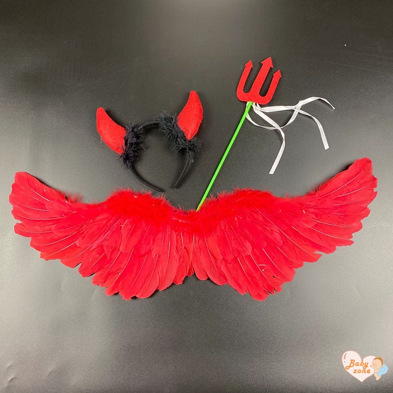 Bộ Đồ Hóa Trang halloween Có Cánh Và Lông Vũ Cho Bé