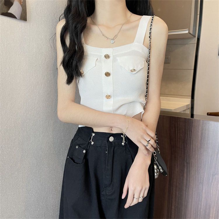 Áo Dệt Kim Không Tay Dáng Ôm Phong Cách Hàn Quốc Thời Trang Mùa Thu Hàng Mới Dành Cho Bạn