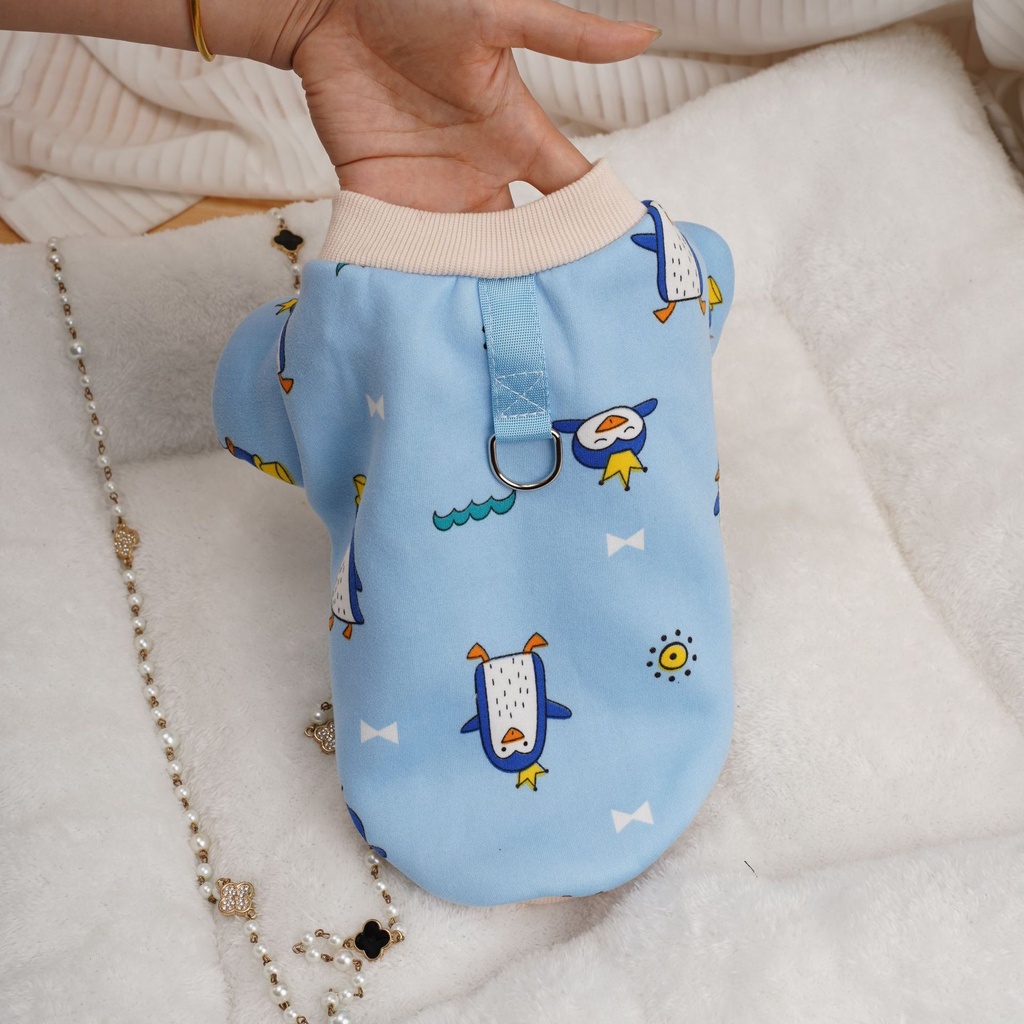 Áo Sweater Dày Hai Lớp Họa Tiết Hoạt Hình Dễ Thương Thời Trang Thu Đông Cho Cún Cưng/	 áo cho chó