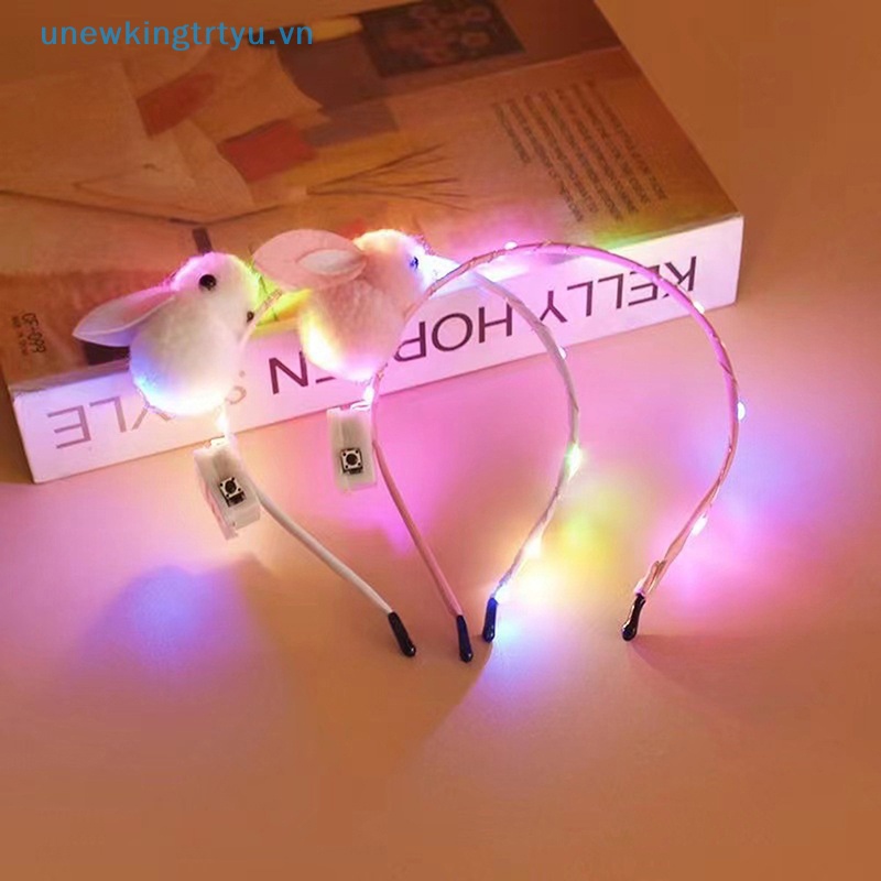 Unewtyu Băng Đô Cài Tóc Hình Thỏ Có Đèn led Phát Sáng Dành Cho Bữa Tiệc vn