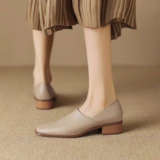 Size Station - Giày da trơn siêu mềm basic 4cm 400031