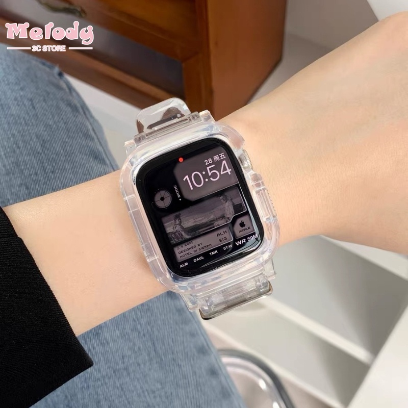 Dây Đeo Trong Suốt Cho Đồng Hồ Thông Minh iwatch 45 / 44 / 42 / 41 / 40 / 38mm series 8 / 7 / 6 / 5 / se / 4 / 3