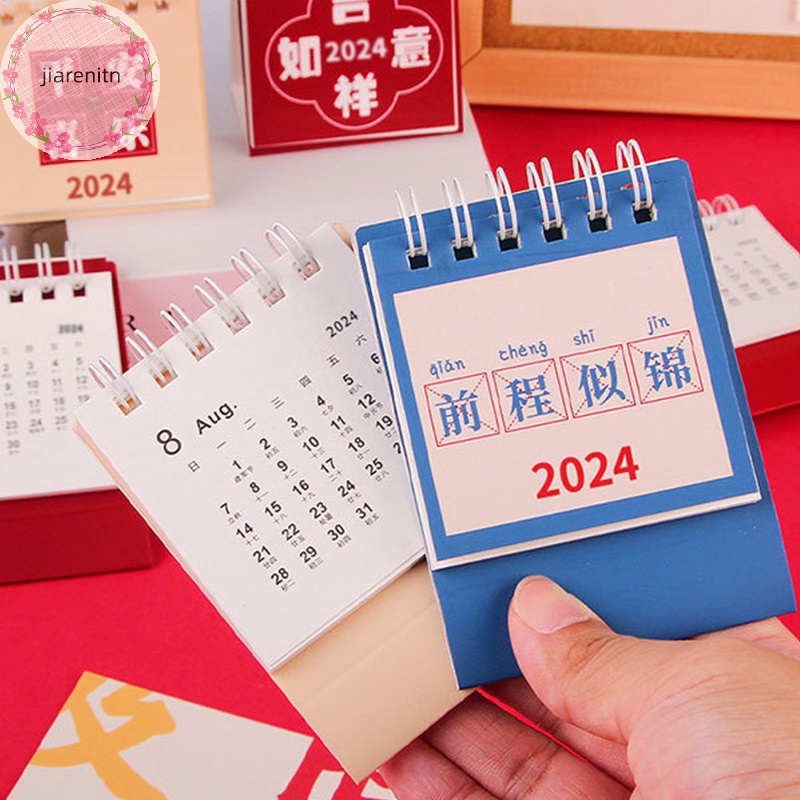 Lịch Để Bàn mini jiarenitn 2024 Dùng Trang Trí Văn Phòng / Trường Học