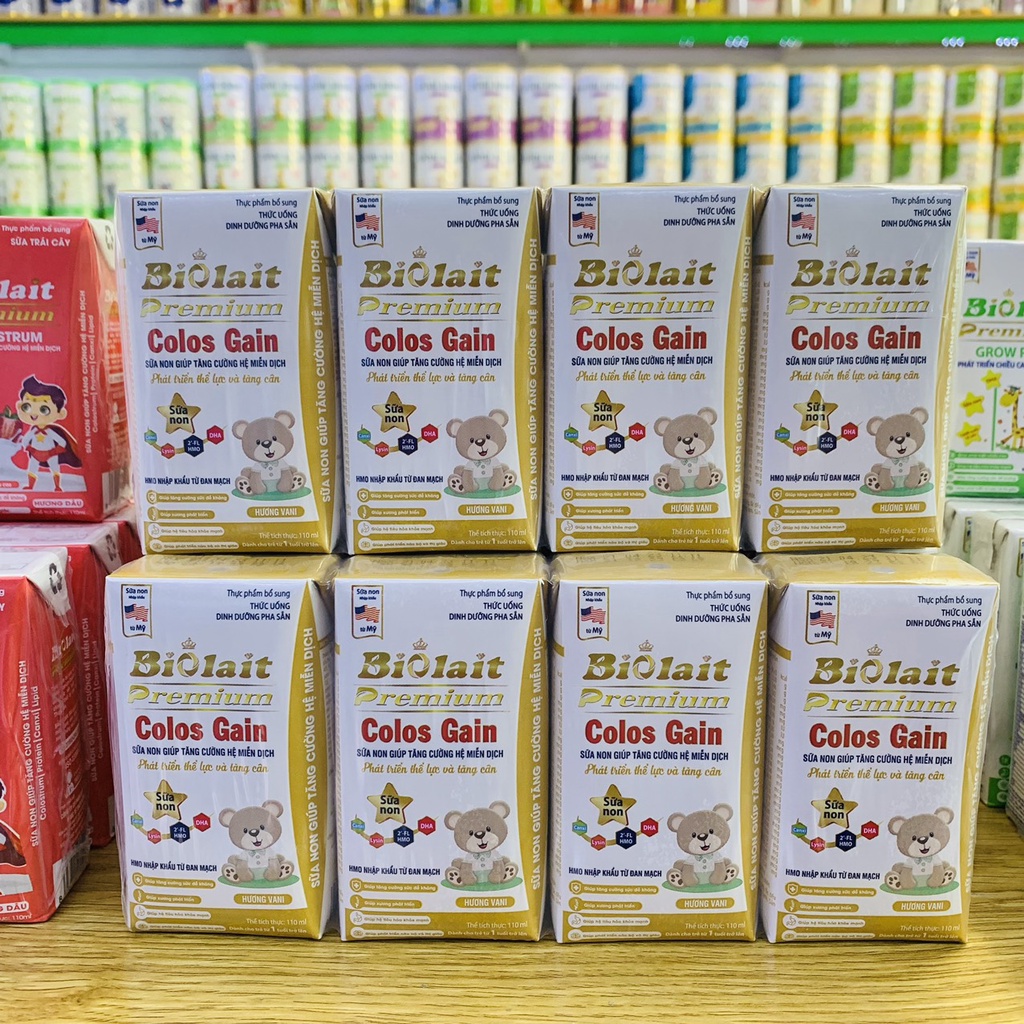 1 THÙNG 48 HỘP SỮA BỘT PHA SẴN BIOLAIT COLOS GAIN 110ML PHÁT TRIỂN THỂ LỰC VÀ TĂNG CÂN
