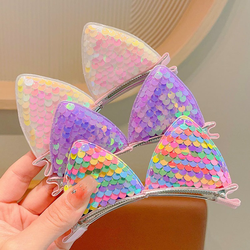 Set 2 Kẹp Tóc Tai Mèo Dễ Thương Cho Bé Gái
