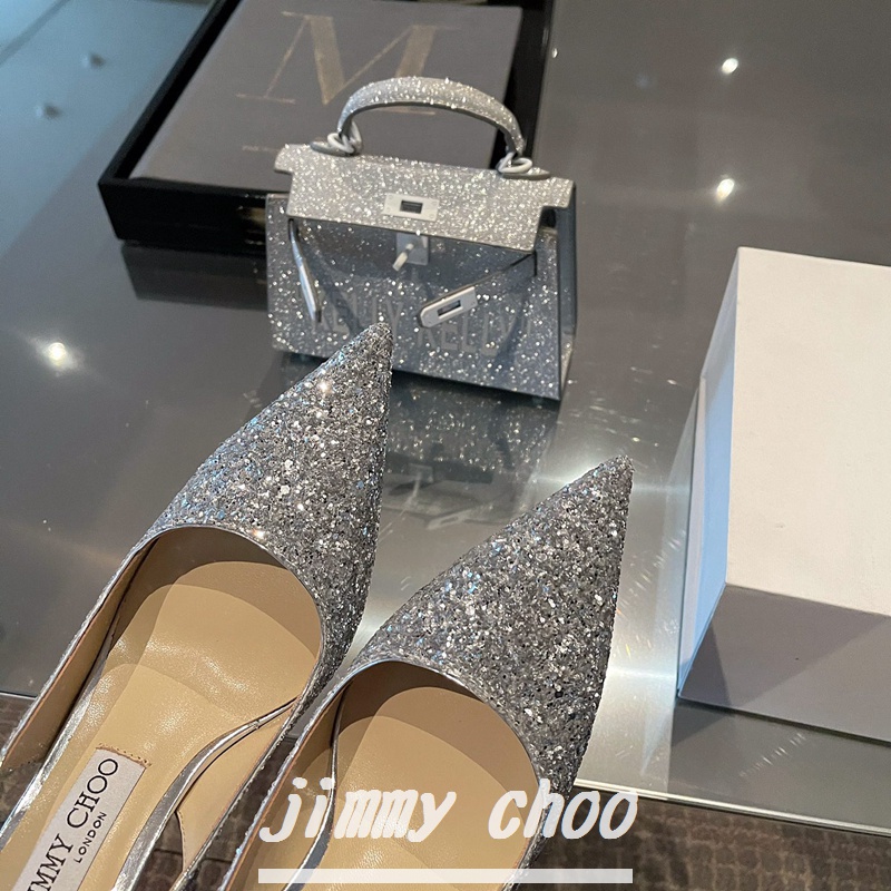 Giày Cao Gót 8cm Da Cừu Lấp Lánh Mũi Nhọn Thoải Mái Thời Trang Cho Nữ 34~40 up0s