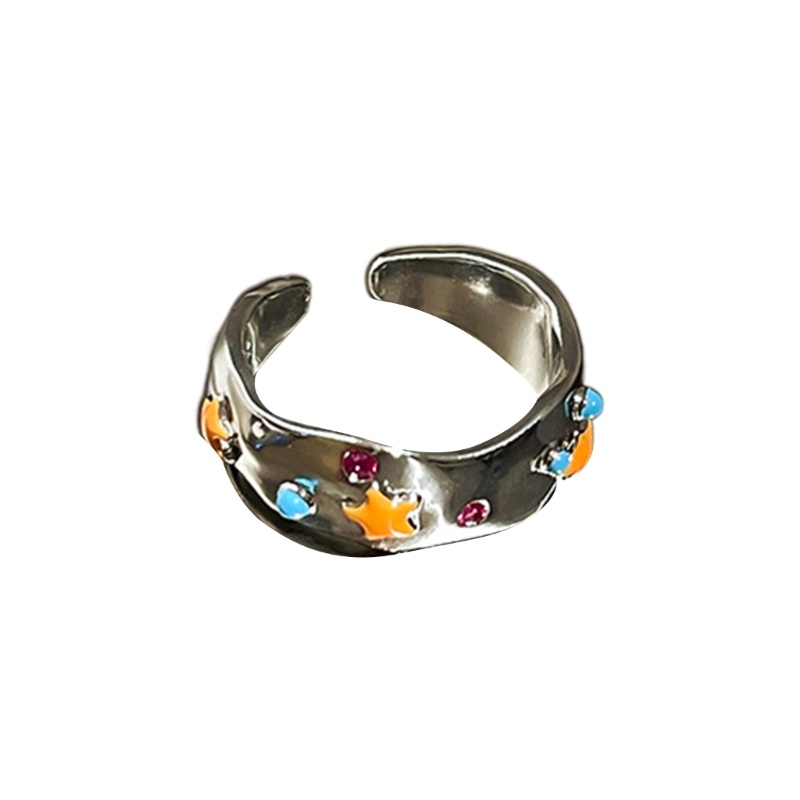 Nhẫn Hở Hình Hoa / Ngôi Sao / Ngôi Sao Nhiều Màu Sắc Có Thể Điều Chỉnh Kích Cỡ