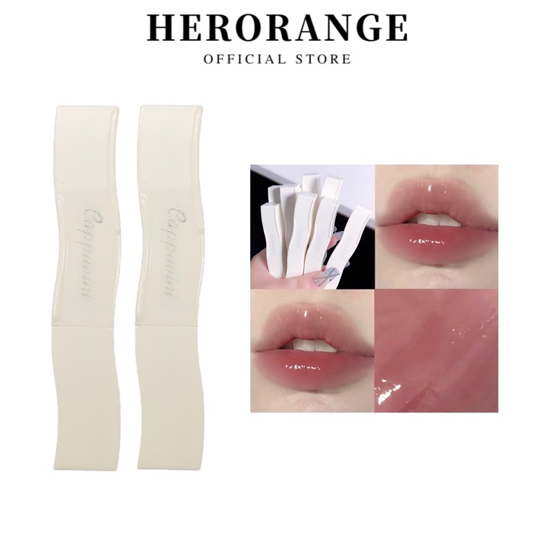 Son bóng herorange dưỡng ẩm chống thấm nước không dính thiết kế hình lông vũ