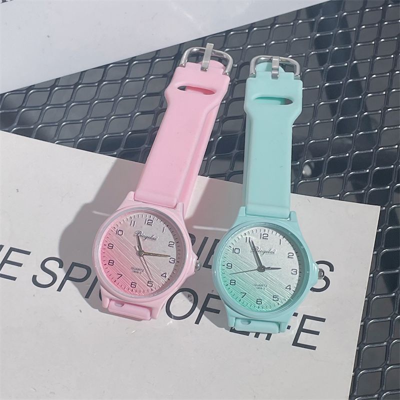 Mới Đồng Hồ Nữ Dây Da Mặt Tròn Đính Đá Thời Trang