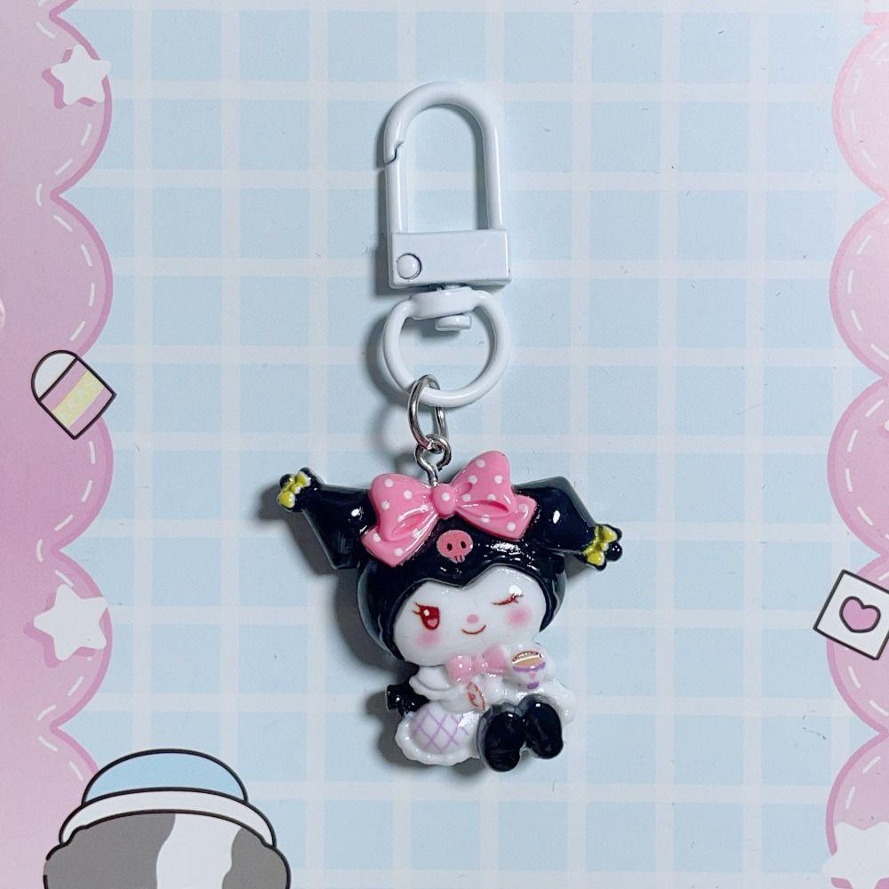 Pinou kuromi Móc Chìa Khóa Bằng Nhựa resin Mặt Hình Thỏ cinnamoroll Hoạt Hình Dễ Thương Cho Cặp Đôi my melody