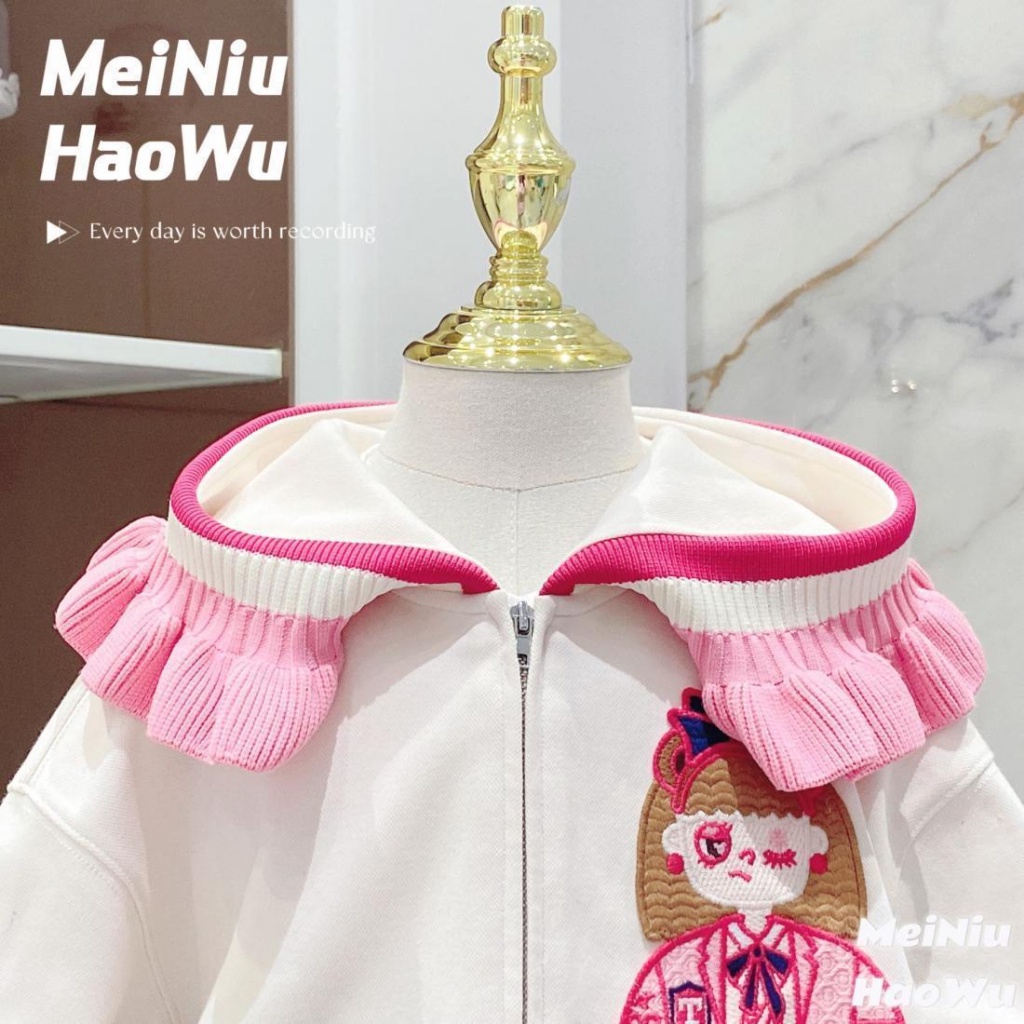 Áo khoác nữ mùa thu 2023 mới ngọt ngào phong cách trung học cơ sở giản dị phong cách khuôn viên trường áo hoodie hợp thờ