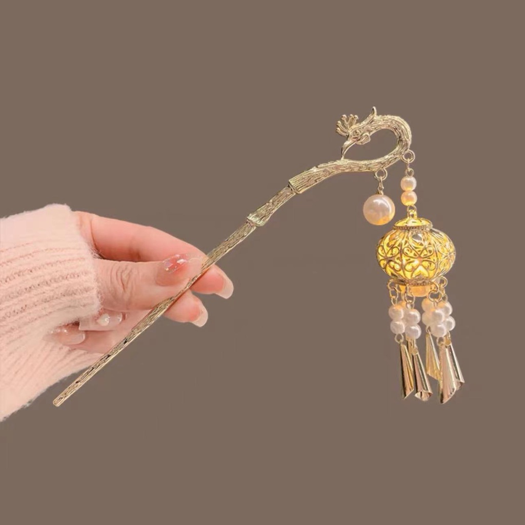 Trâm Cài Tóc Phối Tua Rua Phát Sáng Phong Cách Trung Hoa Cao Cấp