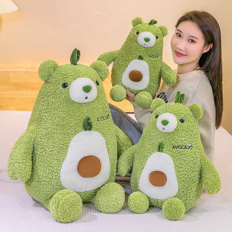 Gối Ôm Nhồi Bông Mềm Mại Hình Trái Bơ / Gấu Hoạt Hình Dễ Thương