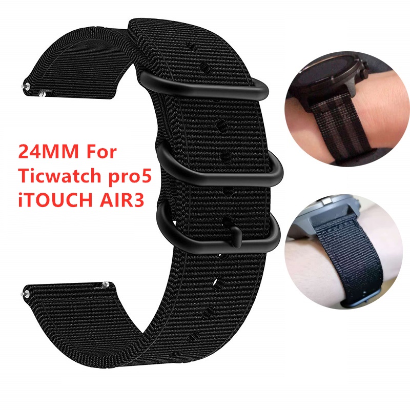 Thích hợp cho TicwatchPro 5 / ITOUCH AIR3 Dây đeo cổ tay Nylon Vòng đeo tay thay thế cho Fossil Q Na