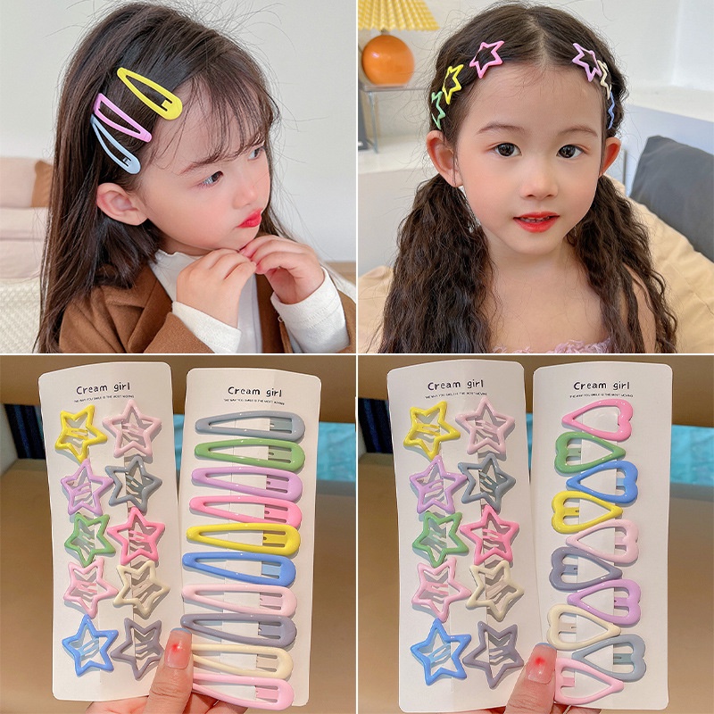Set 20 Kẹp Tóc mini Hình Ngôi Sao Nhiều Màu Sắc Ngọt Ngào Dễ Thương Phong Cách Hàn Quốc Cho Nữ