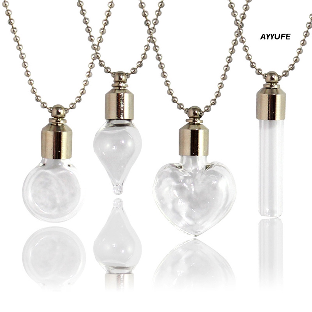 Vòng cổ Mặt Lọ Thủy Tinh Trong Suốt Chống Rò Rỉ Có Thể Đổ Đầy Thời Trang Cho Nam Và Nữ