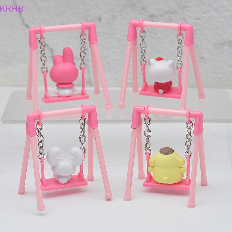 Krhb Mô Hình gashapon sanrio Nhân Vật melody purin Chơi Trên Xích Đu Quà Tặng Mới