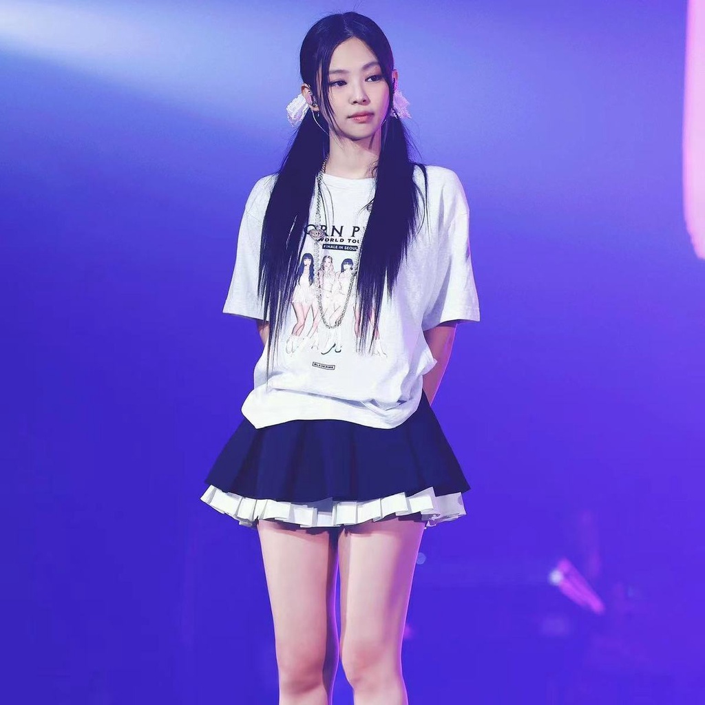 Áo Croptop cotton Tay Ngắn Dáng Rộng In Hình jennie rose jisoo lisa Nhóm blackpink 2023 Thời Trang Hàn Quốc Cho Nữ