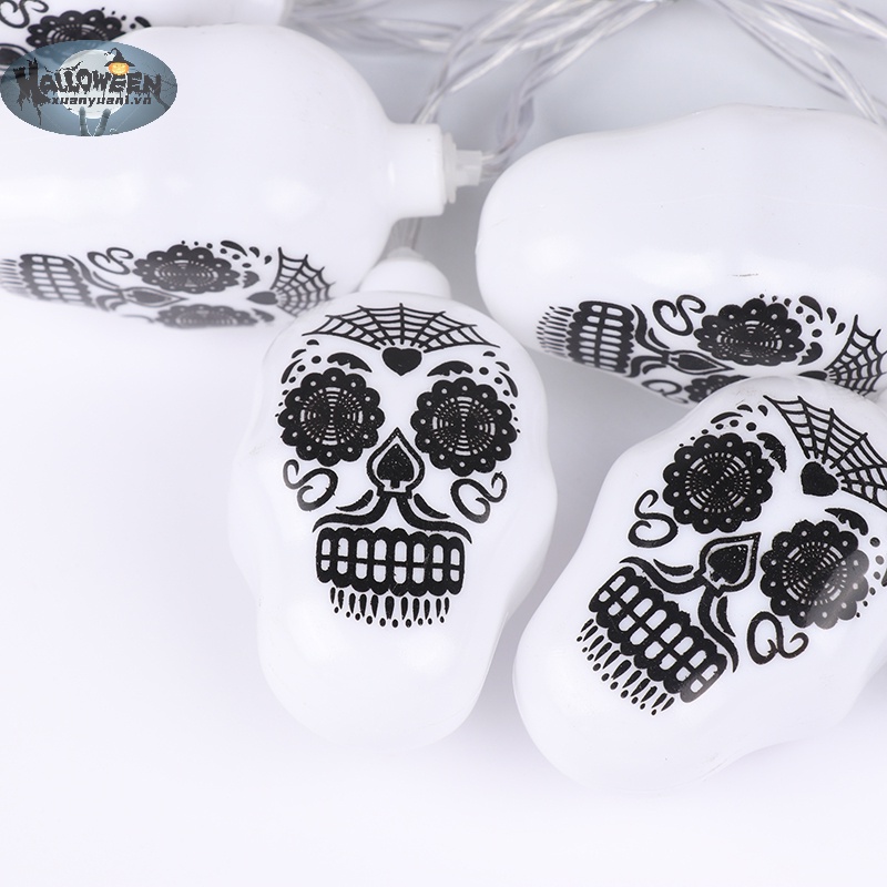Dây Đèn led 1.5m Hình Đầu Lâu / Bí Ngô / Ma Quỷ Trang Trí halloween vn