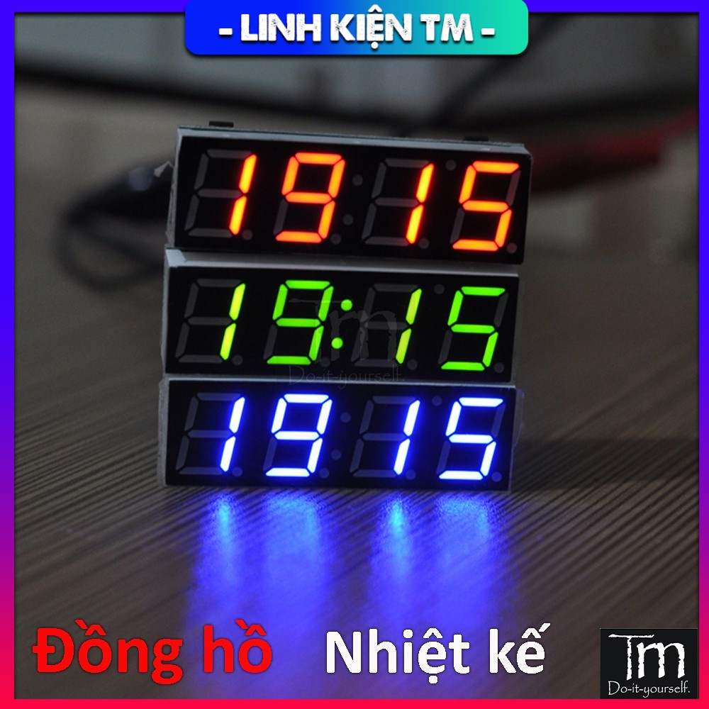 Modul Đồng Hồ Led Thời Gian Thực - Đo Nhiệt Độ - Điện Áp