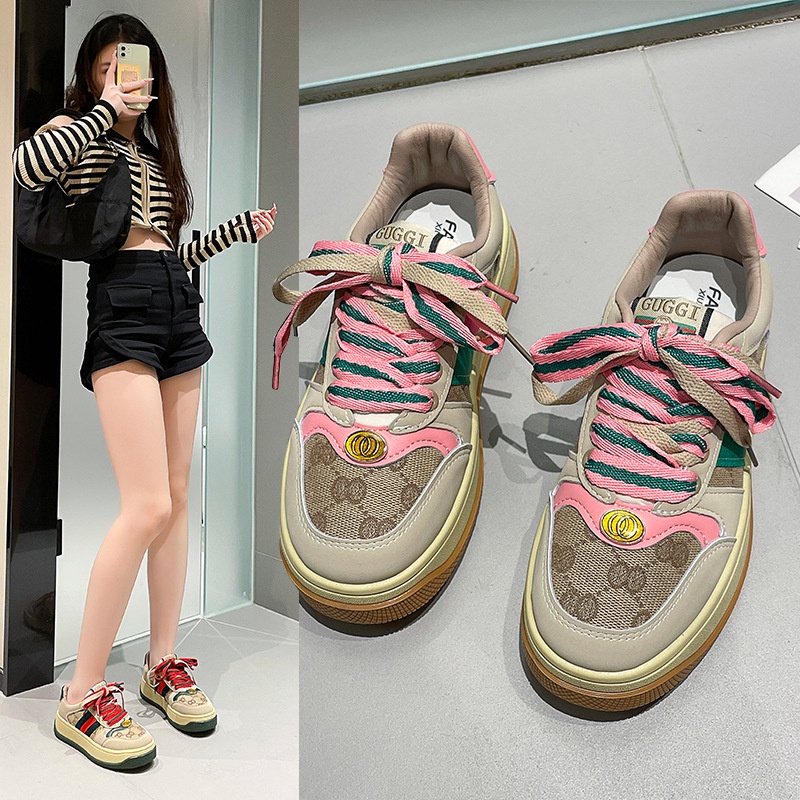 Giày Thể Thao Chống Trượt Thoáng Khí Thoải Mái Màu Sắc Thời Trang Phong Cách Hàn Quốc Cho Nữ