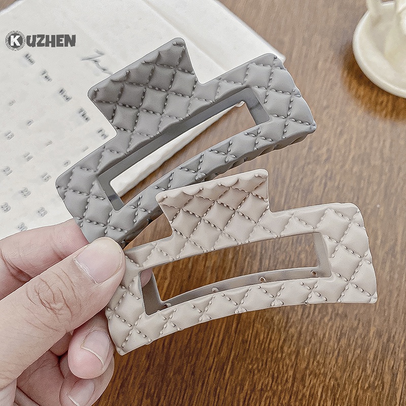 Kẹp tóc càng cua KUZHEN họa tiết hình thoi kích thước lớn cho nữ