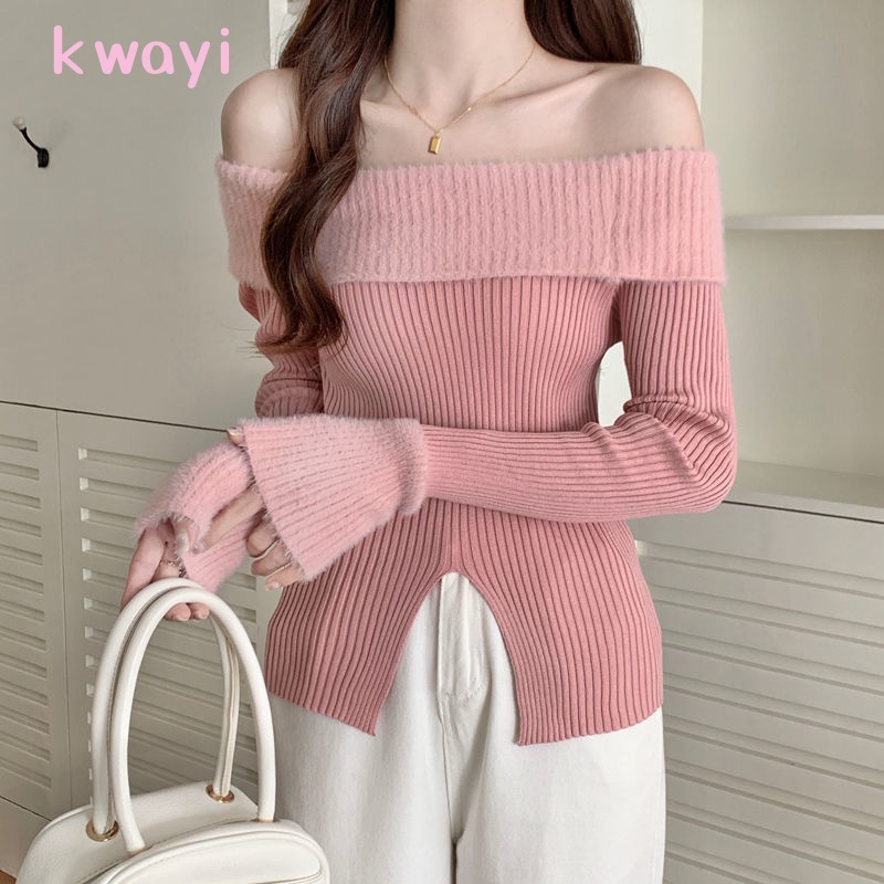 Kwayi Áo Len áo khoác cardigan Phong cách Comfortable Trendy Casual WXF2392YDW 39Z230925