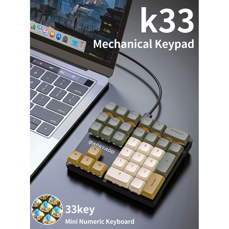 Bàn Phím Cơ apayado 33 Phím Có Đèn Nhiều Màu
