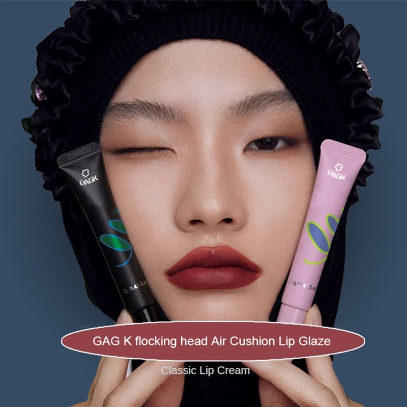 Đồng Phục Bột Vải Air Cushion Lip Glaze Flocked Lip Glaze Trang điểm Môi Trang điểm Sạch Sẽ Và Vệ Sinh Son Môi Dưỡng ẩm Son Bóng Đầu Cọ Tinh Tế Son Môi Màu Da, Mỹ   Dễ Thương