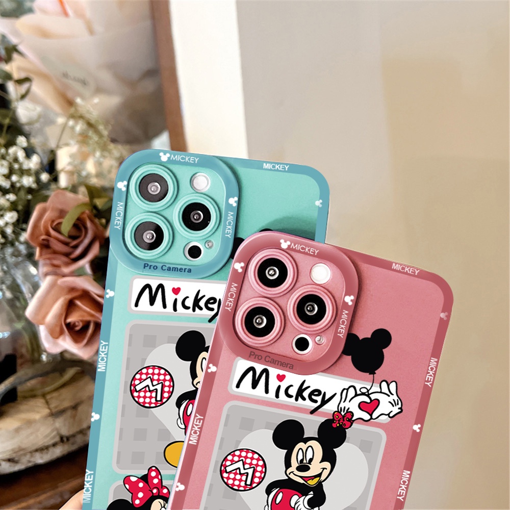 Ôp Điện Thoại Silicon Dẻo Vuông Hình mickey minnie Cho oppo a76 a36 a96 a95 4g 5g a16 a16k a16e Vỏ