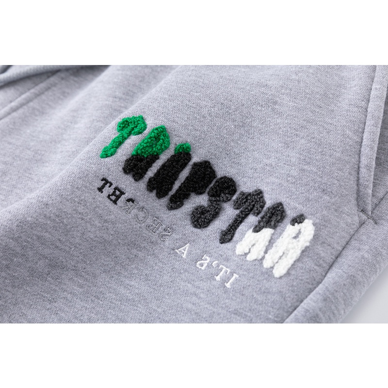 Trapstar-xanh Quần Lót Bông Thêu Màu Xanh Lá Và Đen Thoải Mái Mặc Hàng Ngày Thanh Lịch Lên Trên Cơ Thể Tốt Kiểu unisex