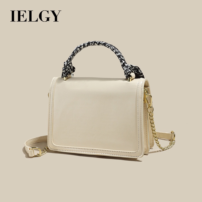 Ielgy Túi Đeo Chéo Vai Họa Tiết Kim Cương Thời Trang Sành Điệu Với Khăn Lụa Cho Nữ