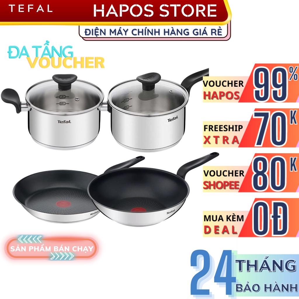 Nồi chảo inox Tefal Primary chống dính, Bộ nồi, quánh chiên xào dẫn nhiệt tốt có thể sử dụng bếp từ - HAPOS