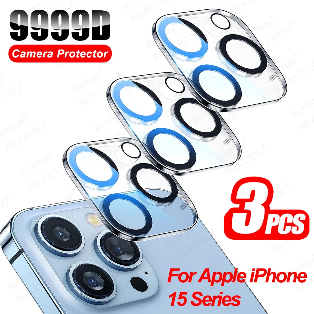 3Pcs 3D Camera Screen Protector For Apple iPhone 15 Pro Max Lens Protective Glass Case iPhone15 Plus 15Pro 15ProMax ProMax 2023