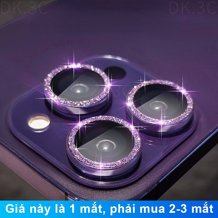 Nắp đính đá bảo vệ camera sau thích hợp cho iPhone 11 12 13 14 15 Pro Max Mini / 14 15 Plus